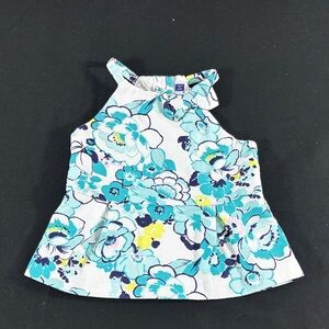 Janie and Jack Floral Halter Top - Blue and Yellow